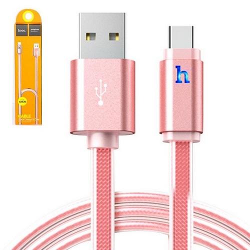  Hoco UPL12 Type-C Metal Jelly Knitted 1.2 M rose