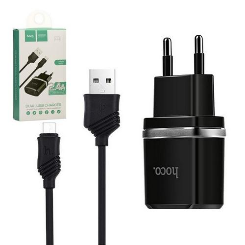 ������� �������� ���������� Hoco C12 � Micro USB (2USB, 2.4�) black